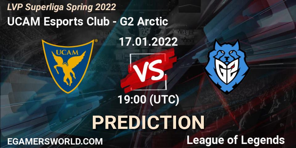 UCAM Esports Club vs G2 Arctic: Match Prediction. 17.01.2022 at 17:45, LoL, LVP Superliga Spring 2022