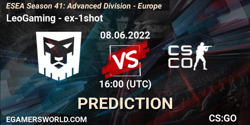 LeoGaming vs ex-1shot: Match Prediction. 08.06.2022 at 16:00, Counter-Strike (CS2), ESEA Season 41: Advanced Division - Europe