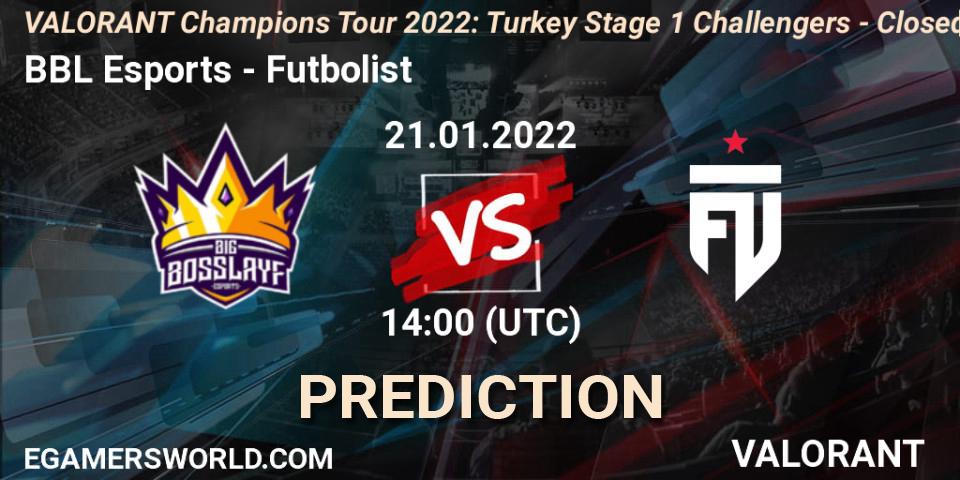 BBL Esports vs Futbolist: Match Prediction. 21.01.2022 at 14:45, VALORANT, VCT 2022: Turkey Stage 1 Challengers - Closed Qualifier 2