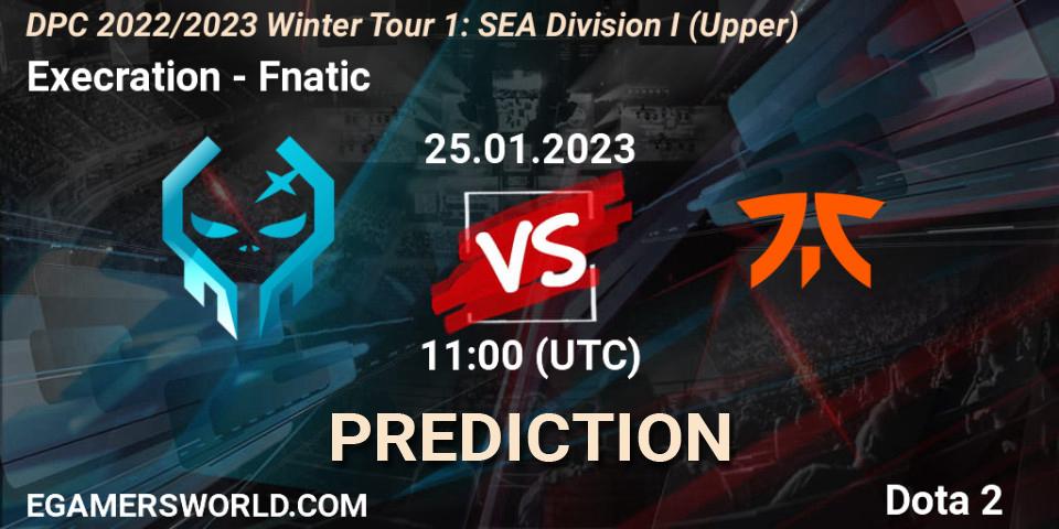 Execration vs Fnatic: Match Prediction. 25.01.2023 at 11:03, Dota 2, DPC 2022/2023 Winter Tour 1: SEA Division I (Upper)
