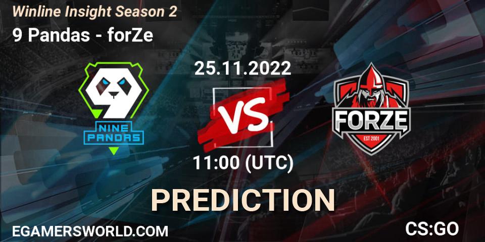 9 Pandas Esports vs forZe: Match Prediction. 25.11.22, CS2 (CS:GO), Winline Insight Season 2