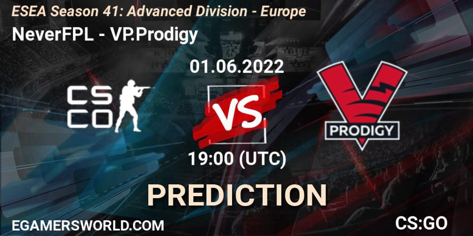 NeverFPL vs VP.Prodigy: Match Prediction. 01.06.2022 at 19:00, Counter-Strike (CS2), ESEA Season 41: Advanced Division - Europe