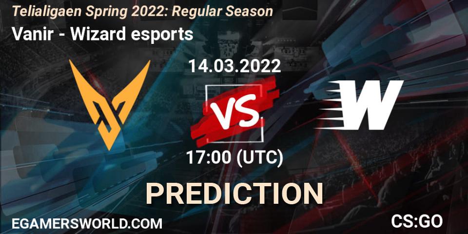 Vanir vs Wizard esports: Match Prediction. 14.03.2022 at 17:00, Counter-Strike (CS2), Telialigaen Spring 2022: Regular Season
