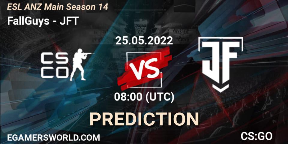 FallGuys vs JFT: Match Prediction. 25.05.2022 at 08:00, Counter-Strike (CS2), ESL ANZ Main Season 14