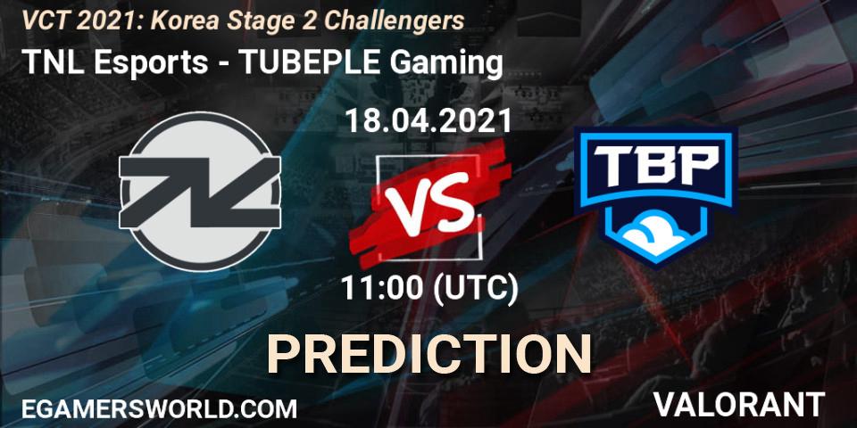 TNL Esports vs TUBEPLE Gaming: Match Prediction. 18.04.2021 at 11:00, VALORANT, VCT 2021: Korea Stage 2 Challengers