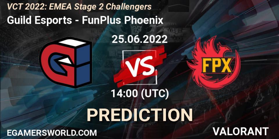 Guild Esports vs FunPlus Phoenix: Match Prediction. 25.06.2022 at 14:00, VALORANT, VCT 2022: EMEA Stage 2 Challengers
