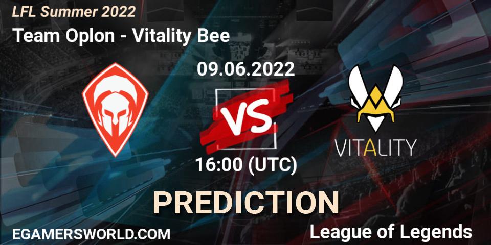 Team Oplon vs Vitality Bee: Match Prediction. 09.06.2022 at 16:00, LoL, LFL Summer 2022