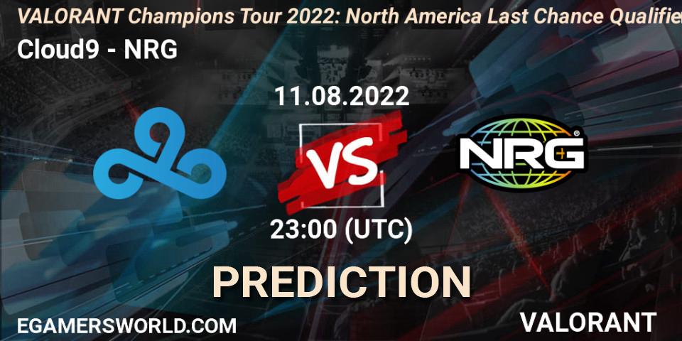 Cloud9 vs NRG: Match Prediction. 12.08.22, VALORANT, VCT 2022: North America Last Chance Qualifier