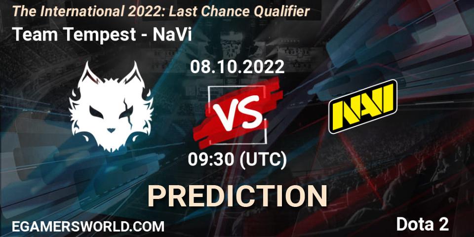 Team Tempest vs NaVi: Match Prediction. 08.10.2022 at 08:59, Dota 2, The International 2022: Last Chance Qualifier