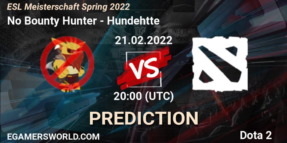 No Bounty Hunter vs Hundehütte: Match Prediction. 21.02.2022 at 20:13, Dota 2, ESL Meisterschaft Spring 2022