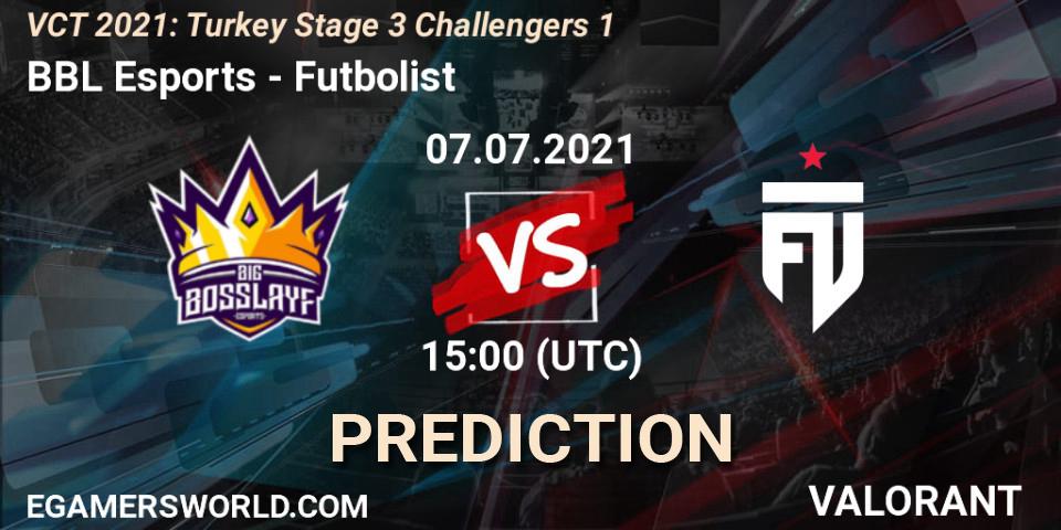 BBL Esports vs Futbolist: Match Prediction. 07.07.2021 at 15:00, VALORANT, VCT 2021: Turkey Stage 3 Challengers 1