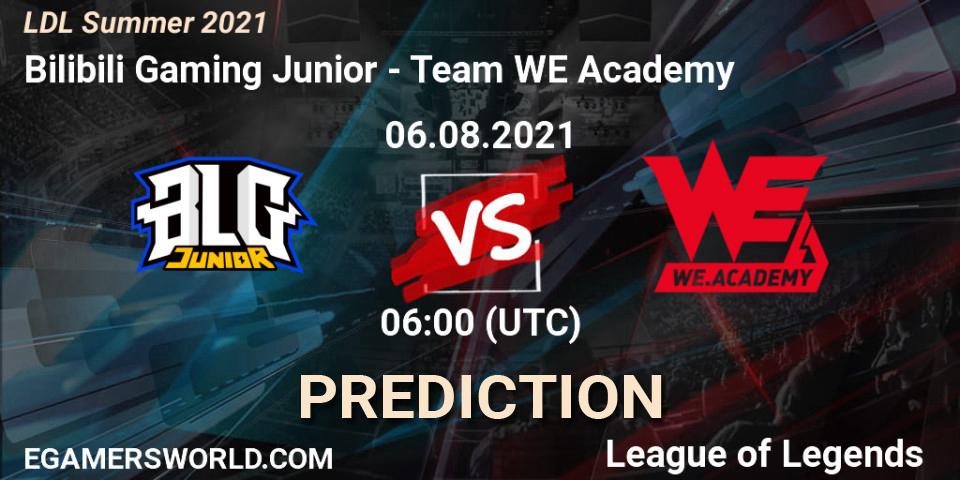 Bilibili Gaming Junior vs Team WE Academy: Match Prediction. 06.08.2021 at 07:00, LoL, LDL Summer 2021
