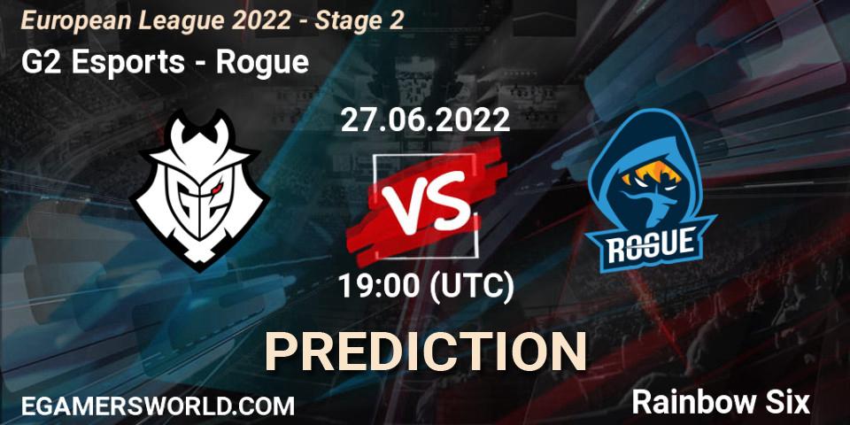 G2 Esports vs Rogue: Match Prediction. 27.06.2022 at 19:00, Rainbow Six, European League 2022 - Stage 2