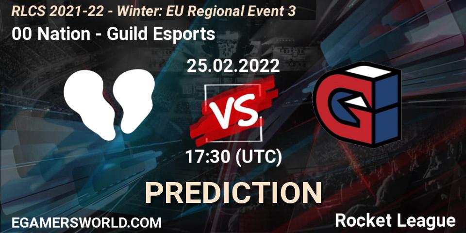 00 Nation vs Guild Esports: Match Prediction. 25.02.2022 at 17:30, Rocket League, RLCS 2021-22 - Winter: EU Regional Event 3