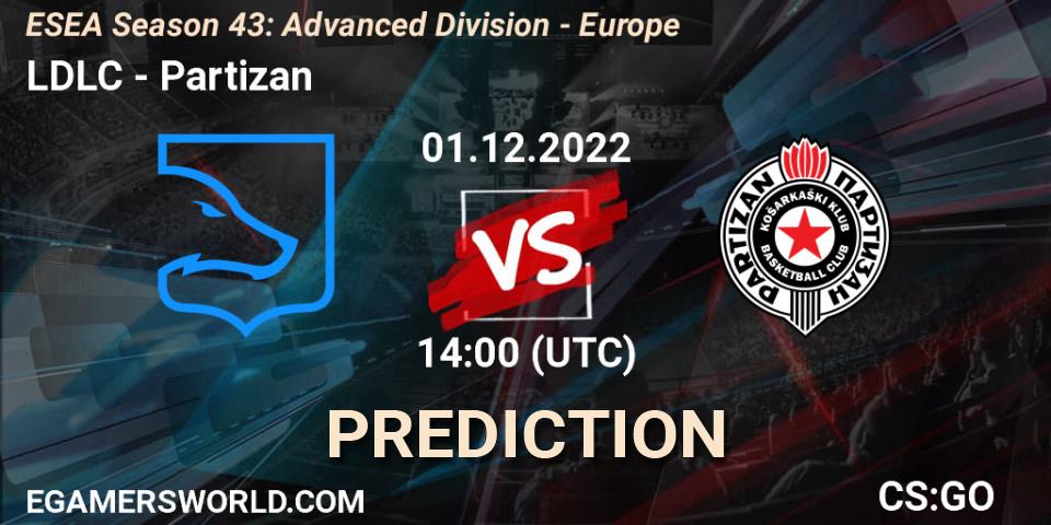LDLC vs Partizan: Match Prediction. 01.12.22, CS2 (CS:GO), ESEA Season 43: Advanced Division - Europe