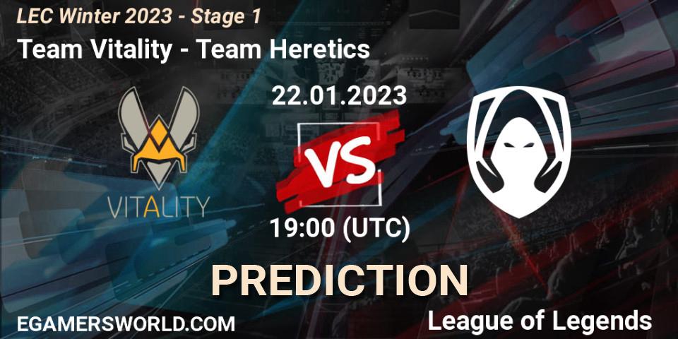 Team Vitality vs Team Heretics: Match Prediction. 22.01.23, LoL, LEC Winter 2023 - Stage 1