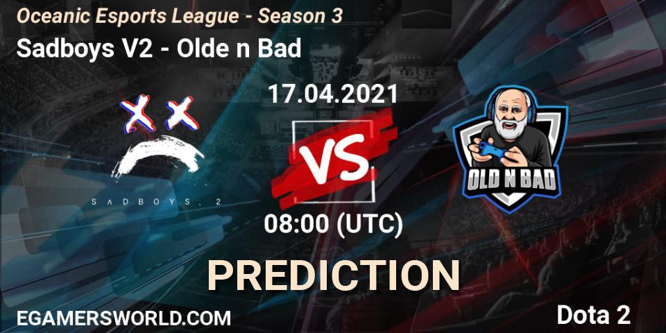 Sadboys V2 vs Olde n Bad: Match Prediction. 17.04.2021 at 08:00, Dota 2, Oceanic Esports League - Season 3