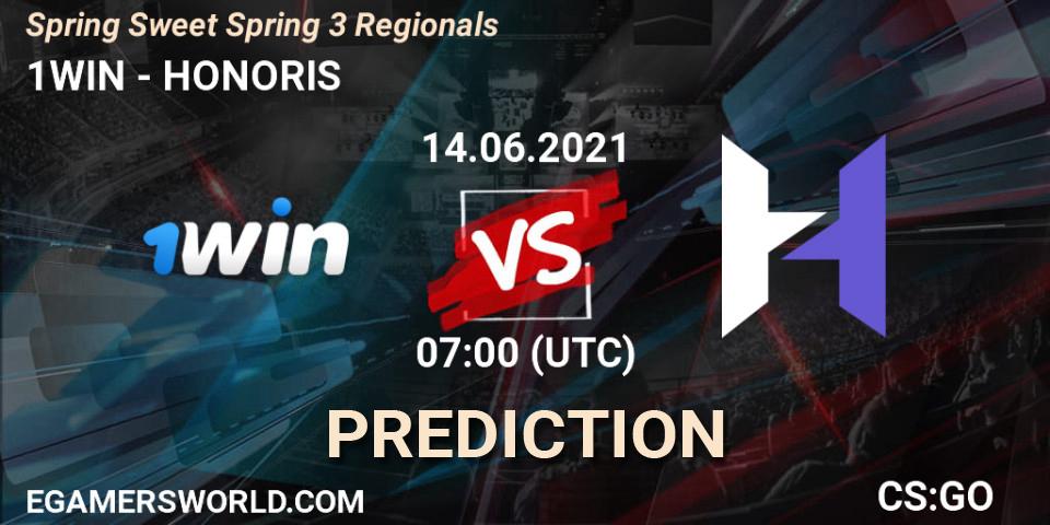 1WIN vs HONORIS: Match Prediction. 14.06.2021 at 07:00, Counter-Strike (CS2), Spring Sweet Spring 3 Regionals