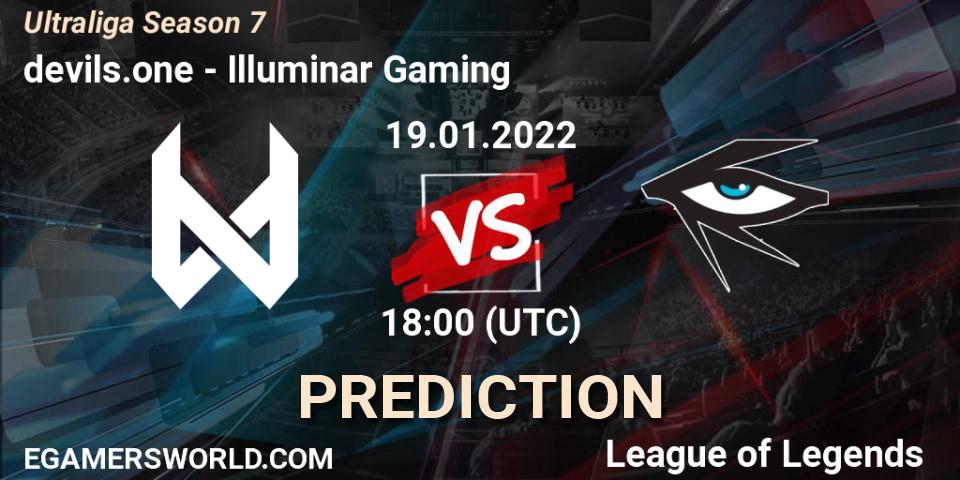 devils.one vs Illuminar Gaming: Match Prediction. 19.01.2022 at 18:00, LoL, Ultraliga Season 7