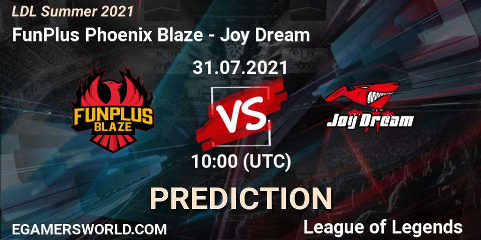 FunPlus Phoenix Blaze vs Joy Dream: Match Prediction. 01.08.21, LoL, LDL Summer 2021