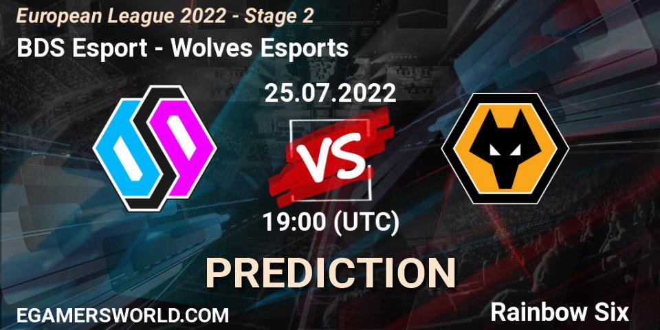 BDS Esport vs Wolves Esports: Match Prediction. 25.07.2022 at 18:00, Rainbow Six, European League 2022 - Stage 2
