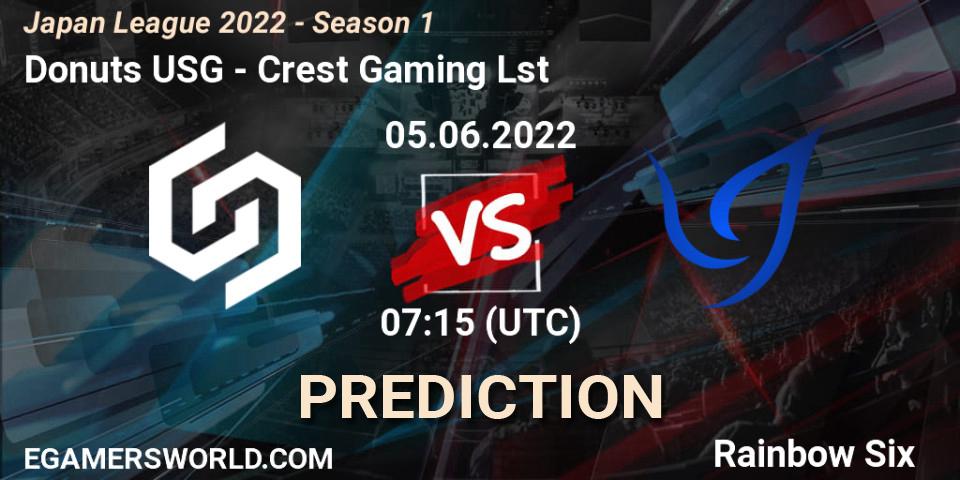 Donuts USG vs Crest Gaming Lst: Match Prediction. 05.06.2022 at 07:15, Rainbow Six, Japan League 2022 - Season 1