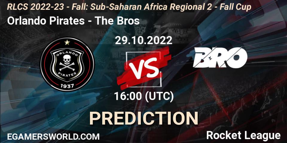 Orlando Pirates vs The Bros: Match Prediction. 29.10.2022 at 16:00, Rocket League, RLCS 2022-23 - Fall: Sub-Saharan Africa Regional 2 - Fall Cup