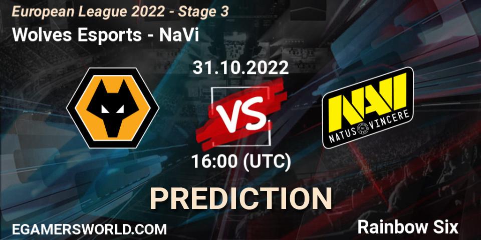 Wolves Esports vs NaVi: Match Prediction. 31.10.2022 at 20:45, Rainbow Six, European League 2022 - Stage 3