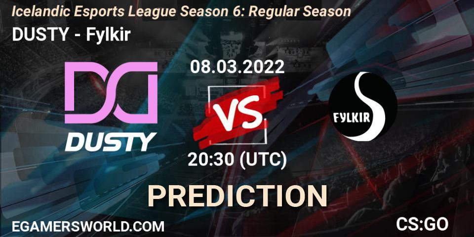 DUSTY vs Fylkir: Match Prediction. 08.03.2022 at 20:30, Counter-Strike (CS2), Icelandic Esports League Season 6: Regular Season