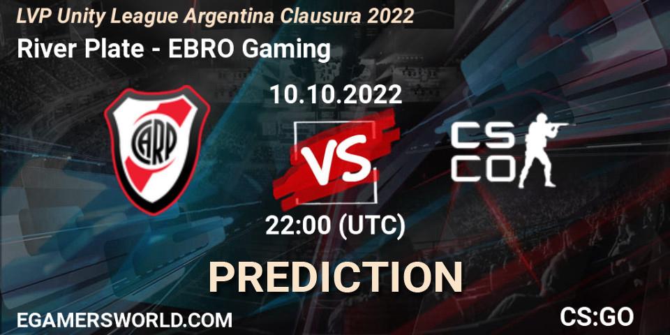 River Plate vs EBRO Gaming: Match Prediction. 10.10.2022 at 22:00, Counter-Strike (CS2), LVP Unity League Argentina Clausura 2022