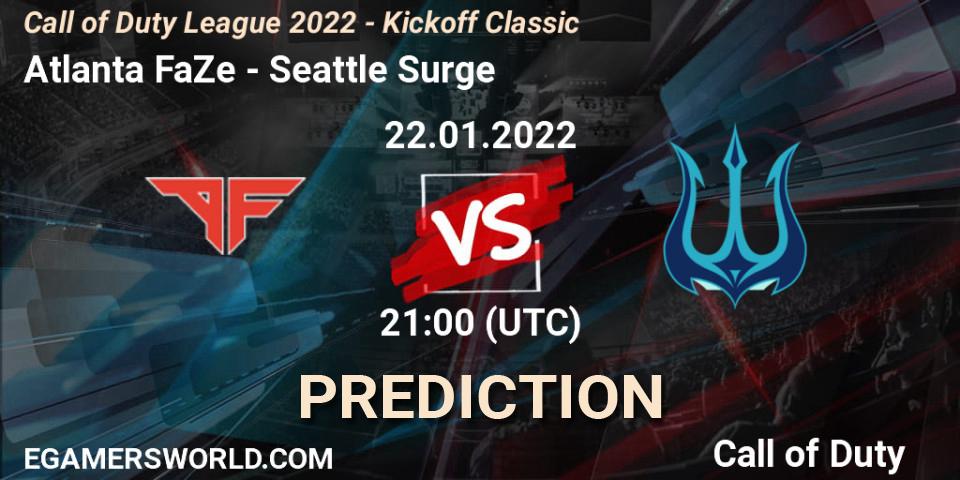Atlanta FaZe vs Seattle Surge: Match Prediction. 22.01.22, Call of Duty, Call of Duty League 2022 - Kickoff Classic