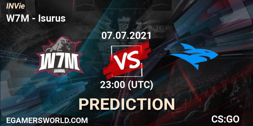 W7M vs Isurus: Match Prediction. 07.07.2021 at 21:00, Counter-Strike (CS2), INVie
