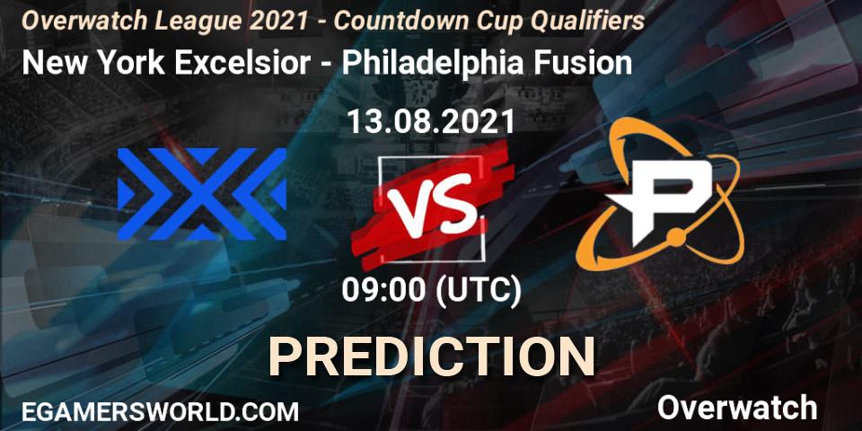 New York Excelsior vs Philadelphia Fusion: Match Prediction. 07.08.2021 at 09:00, Overwatch, Overwatch League 2021 - Countdown Cup Qualifiers