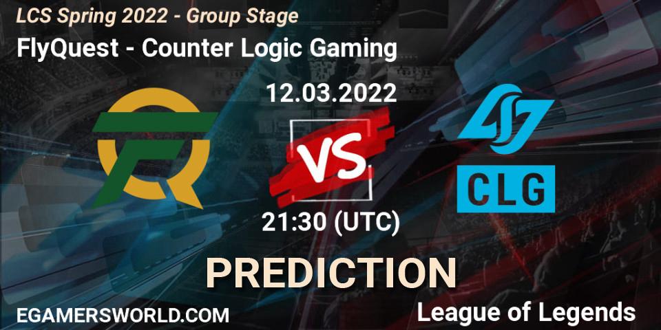 FlyQuest vs Counter Logic Gaming: Match Prediction. 12.03.22, LoL, LCS Spring 2022 - Group Stage
