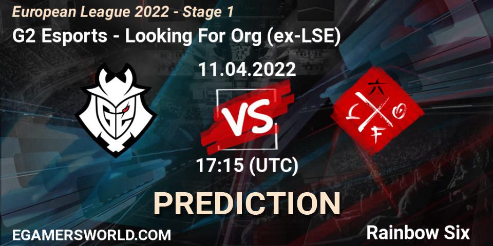 G2 Esports vs Looking For Org (ex-LSE): Match Prediction. 11.04.22, Rainbow Six, European League 2022 - Stage 1