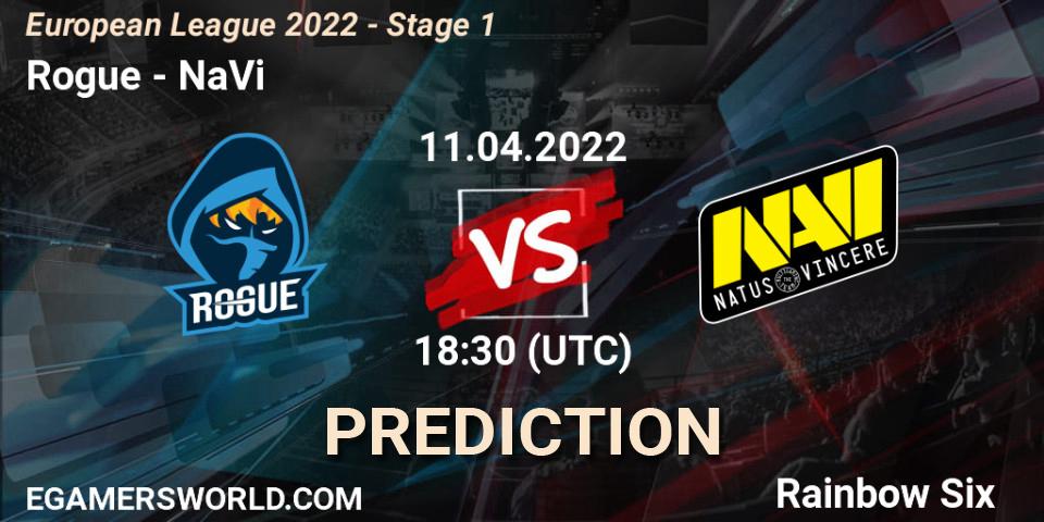 Rogue vs NaVi: Match Prediction. 11.04.22, Rainbow Six, European League 2022 - Stage 1