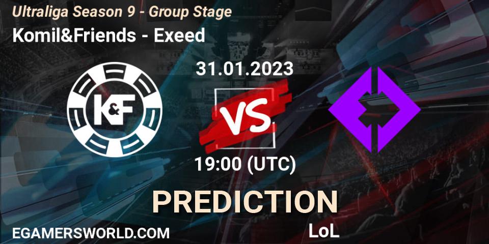 Komil&Friends vs Exeed: Match Prediction. 31.01.23, LoL, Ultraliga Season 9 - Group Stage