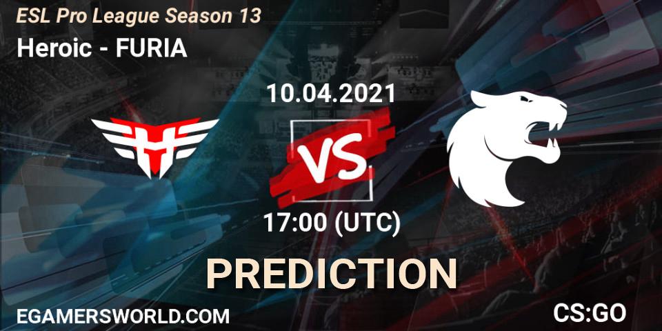 Heroic vs FURIA: Match Prediction. 10.04.2021 at 17:00, Counter-Strike (CS2), ESL Pro League Season 13
