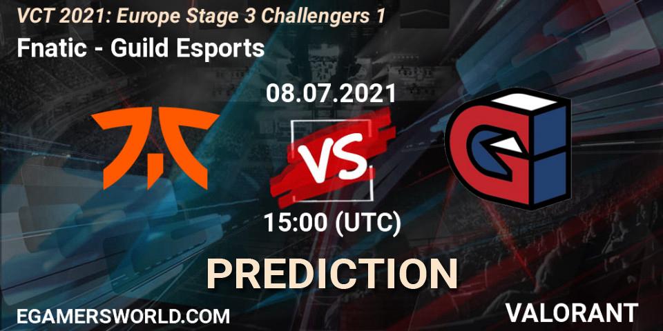 Fnatic vs Guild Esports: Match Prediction. 08.07.2021 at 15:00, VALORANT, VCT 2021: Europe Stage 3 Challengers 1
