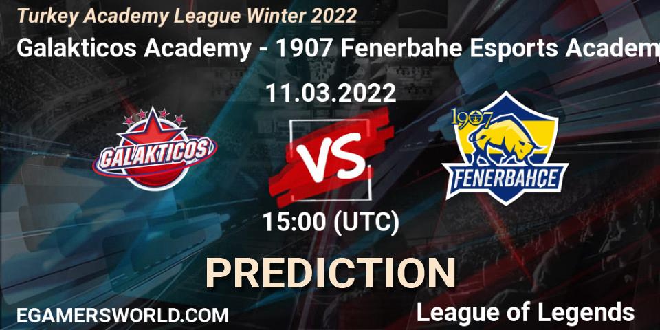 Galakticos Academy vs 1907 Fenerbahçe Esports Academy: Match Prediction. 11.03.2022 at 15:45, LoL, Turkey Academy League Winter 2022