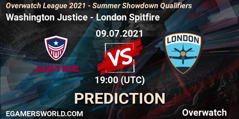 Washington Justice vs London Spitfire: Match Prediction. 09.07.2021 at 19:00, Overwatch, Overwatch League 2021 - Summer Showdown Qualifiers