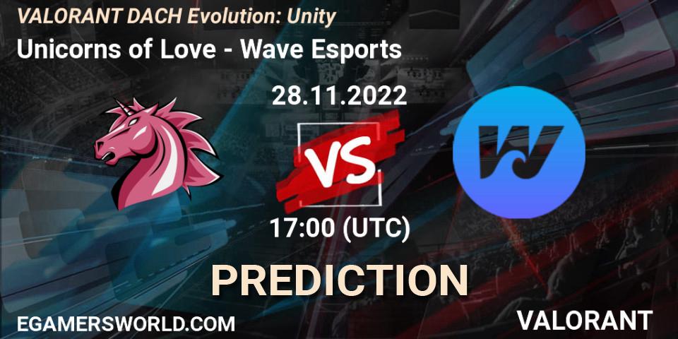 Unicorns of Love vs Wave Esports: Match Prediction. 28.11.22, VALORANT, VALORANT DACH Evolution: Unity