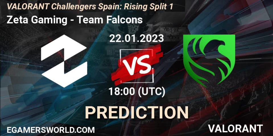 Zeta Gaming vs Falcons: Match Prediction. 17.01.2023 at 18:30, VALORANT, VALORANT Challengers 2023 Spain: Rising Split 1