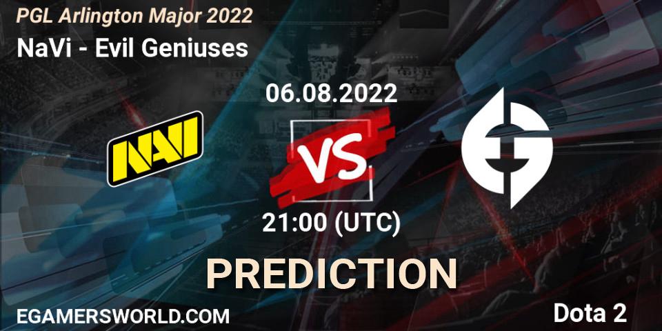 NaVi vs Evil Geniuses: Match Prediction. 06.08.2022 at 21:19, Dota 2, PGL Arlington Major 2022 - Group Stage