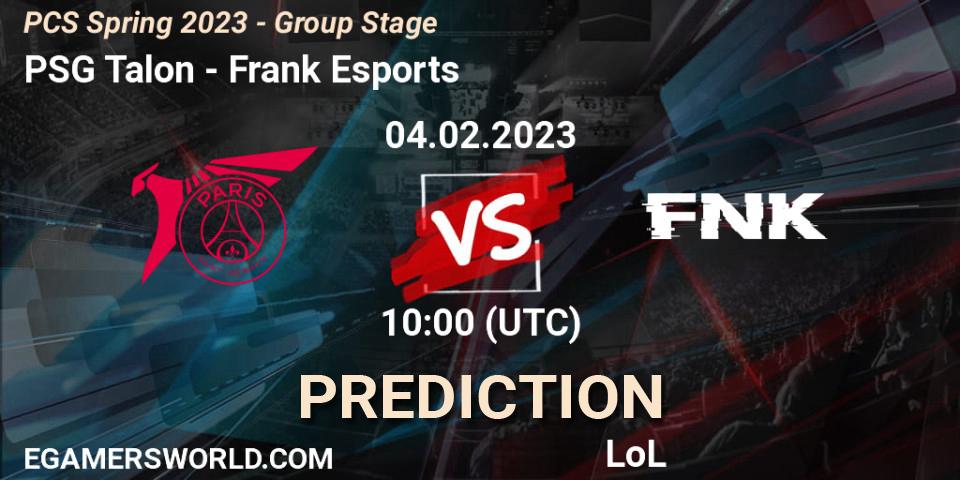 PSG Talon vs Frank Esports: Match Prediction. 04.02.23, LoL, PCS Spring 2023 - Group Stage