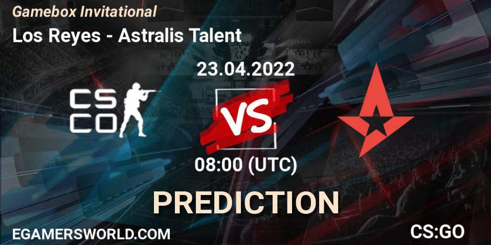 Los Reyes vs Astralis Talent: Match Prediction. 23.04.2022 at 10:00, Counter-Strike (CS2), Gamebox Invitational 2022