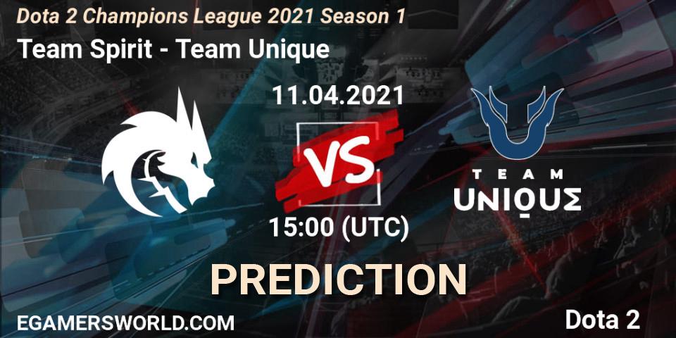 Team Spirit vs Team Unique: Match Prediction. 11.04.2021 at 13:55, Dota 2, Dota 2 Champions League 2021 Season 1