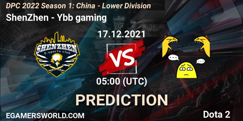 ShenZhen vs Ybb gaming: Match Prediction. 17.12.21, Dota 2, DPC 2022 Season 1: China - Lower Division