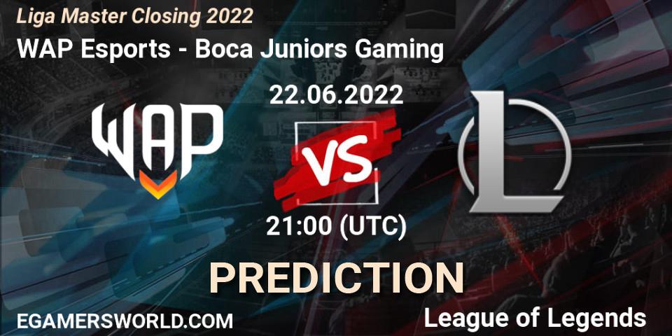 WAP Esports vs Boca Juniors Gaming: Match Prediction. 22.06.22, LoL, Liga Master Closing 2022