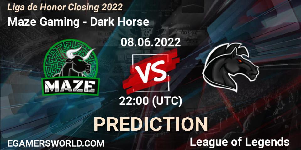 Maze Gaming vs Dark Horse: Match Prediction. 08.06.22, LoL, Liga de Honor Closing 2022